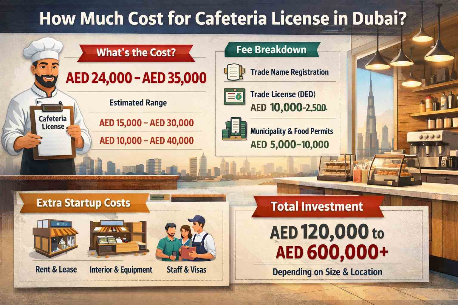 cafeteria license cost in Dubai